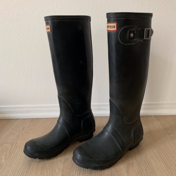 black hunter wellies size 7